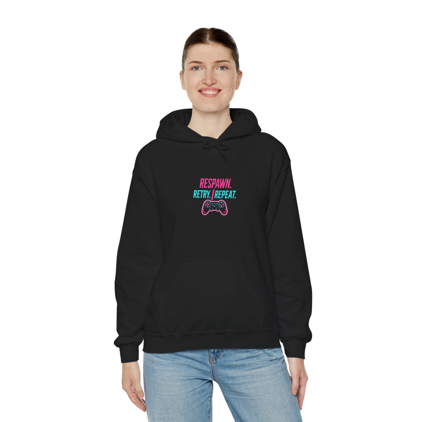 Respawn Retry Repeat Hoodie – Gamer Controller Graphic Sweatshirt