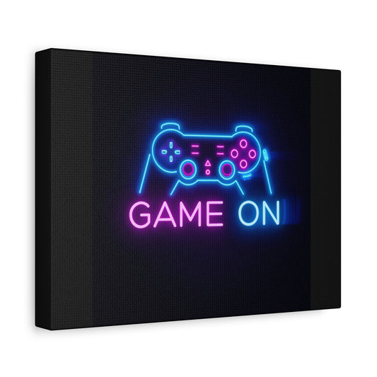Game On Neon Controller Canvas Print