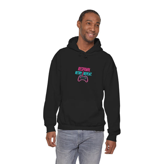 Respawn Retry Repeat Hoodie – Gamer Controller Graphic Sweatshirt