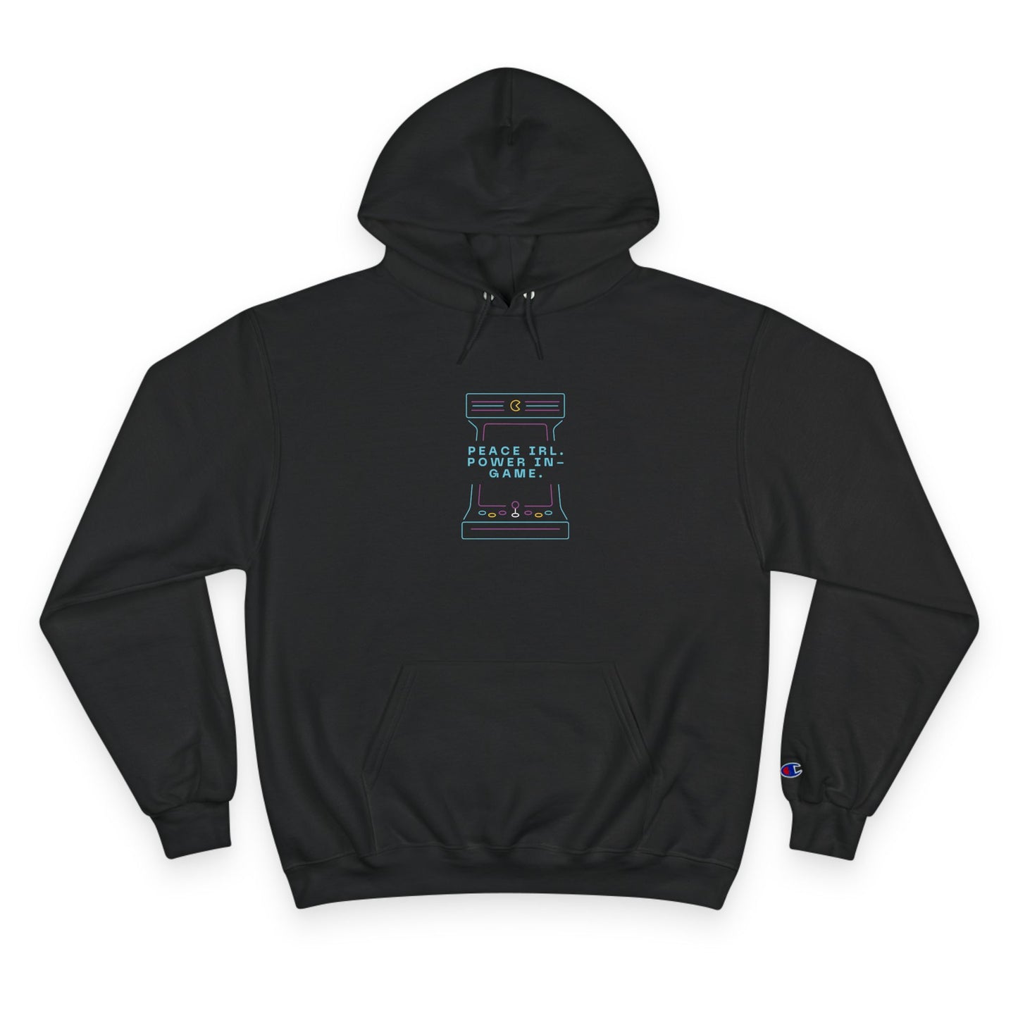 Retro Arcade Champion Hoodie – Peace, Fun, Power In Game Graphic Hoodie