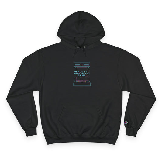 Retro Arcade Champion Hoodie – Peace, Fun, Power In Game Graphic Hoodie