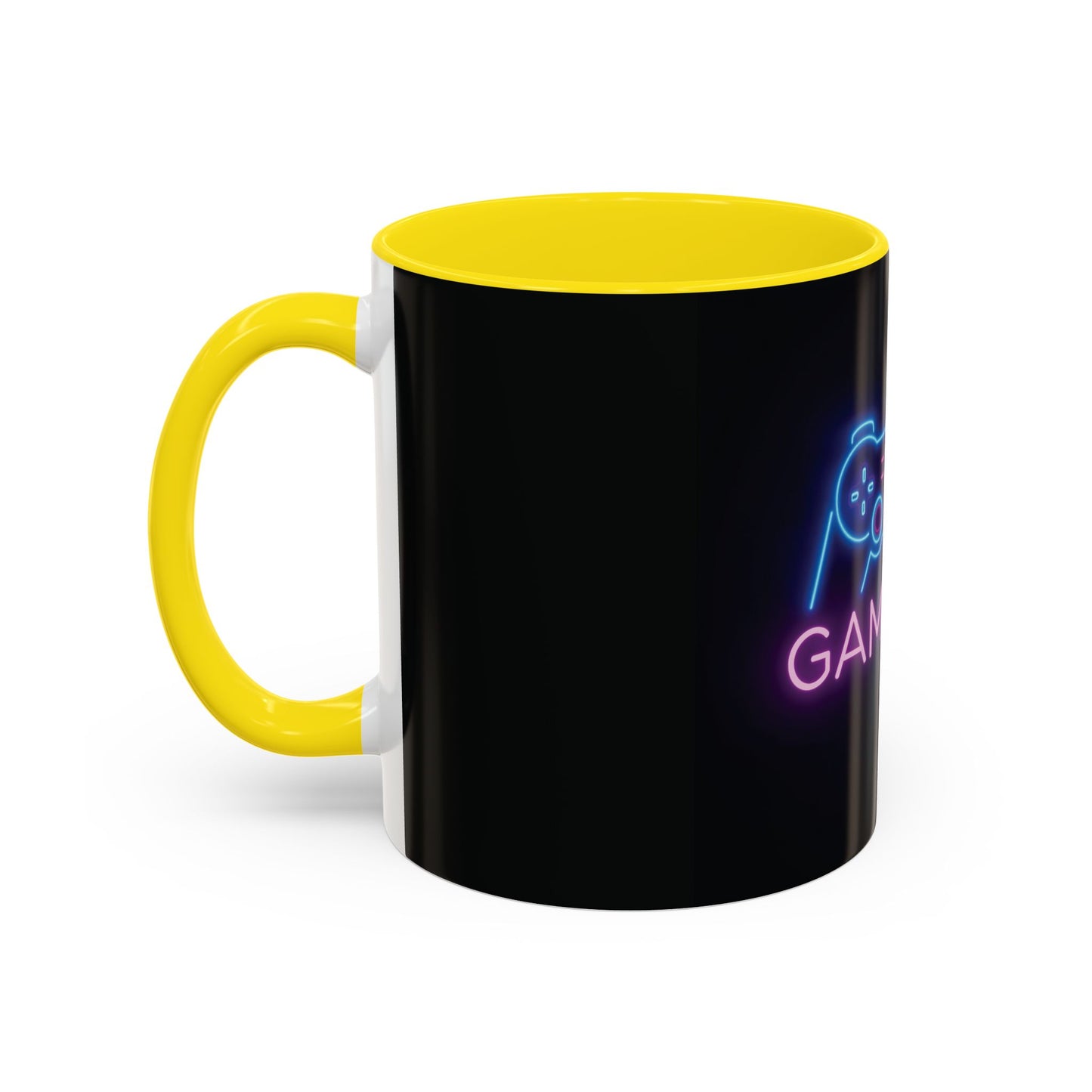 Game On Neon Controller Coffee Mug — Gamer Gift Accent Mug (11/15oz)