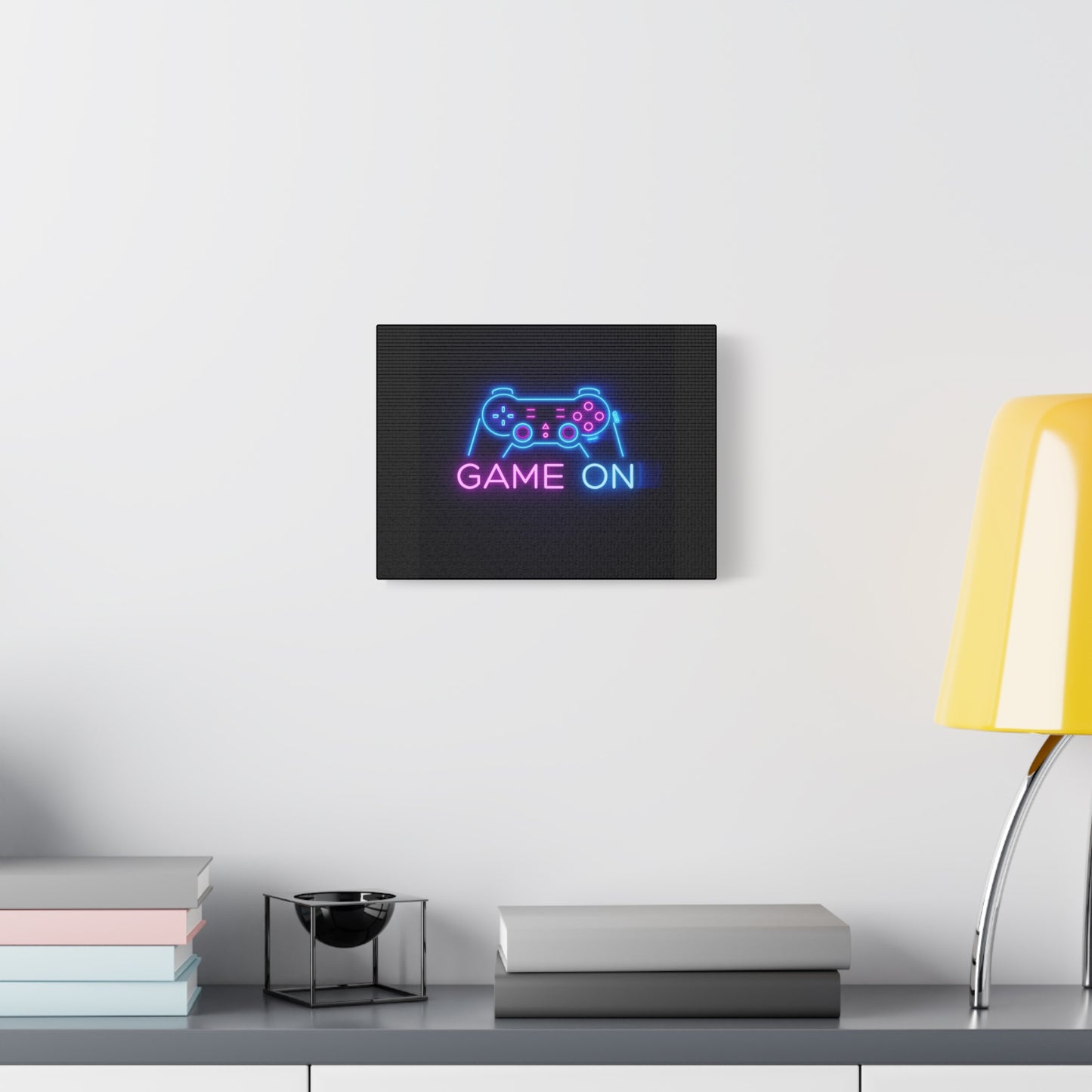 Game On Neon Controller Canvas Print