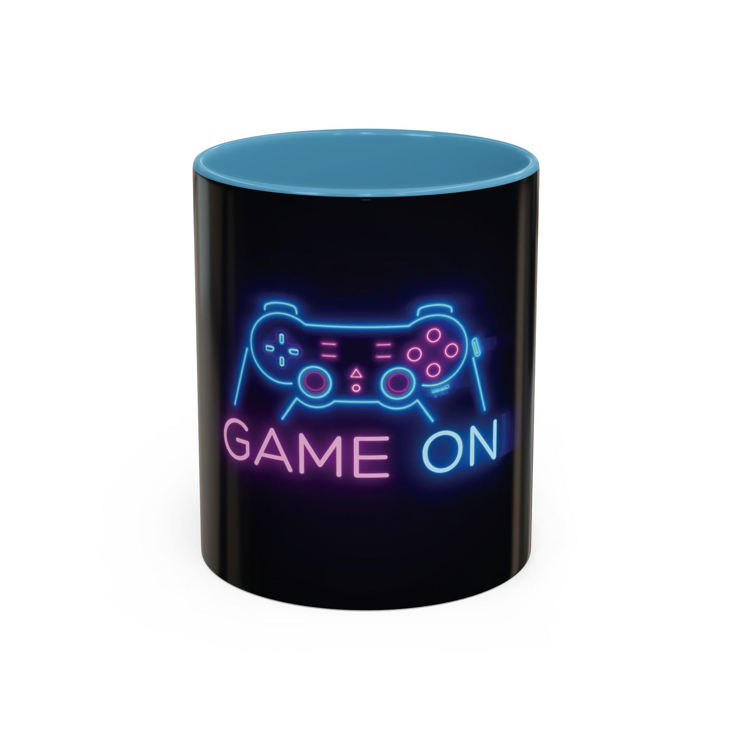 Game On Neon Controller Coffee Mug — Gamer Gift Accent Mug (11/15oz)