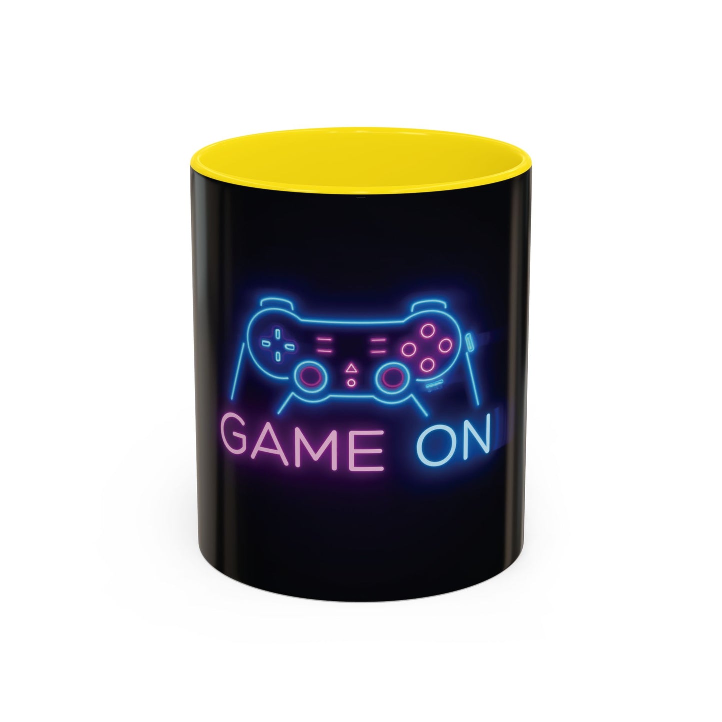 Game On Neon Controller Coffee Mug — Gamer Gift Accent Mug (11/15oz)