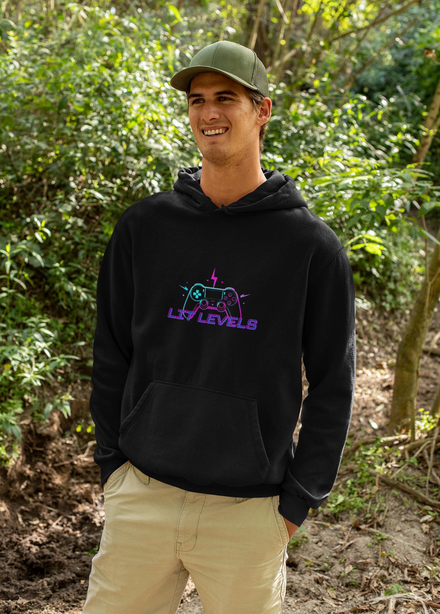 Lit Levels Hoodie — Retro Neon Graphic Pullover