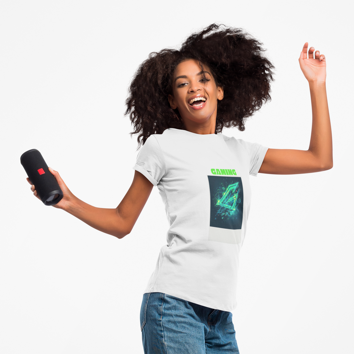Gaming Neon Logo T-Shirt — Retro Tech Graphic Tee