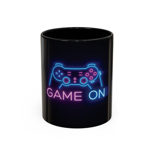 Game On Neon Controller Coffee Mug — Gamer Gift Accent Mug (11/15oz)