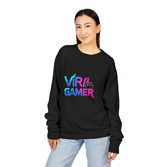 Viral Gamer Crewneck Sweatshirt — Retro Neon Gaming Pullover