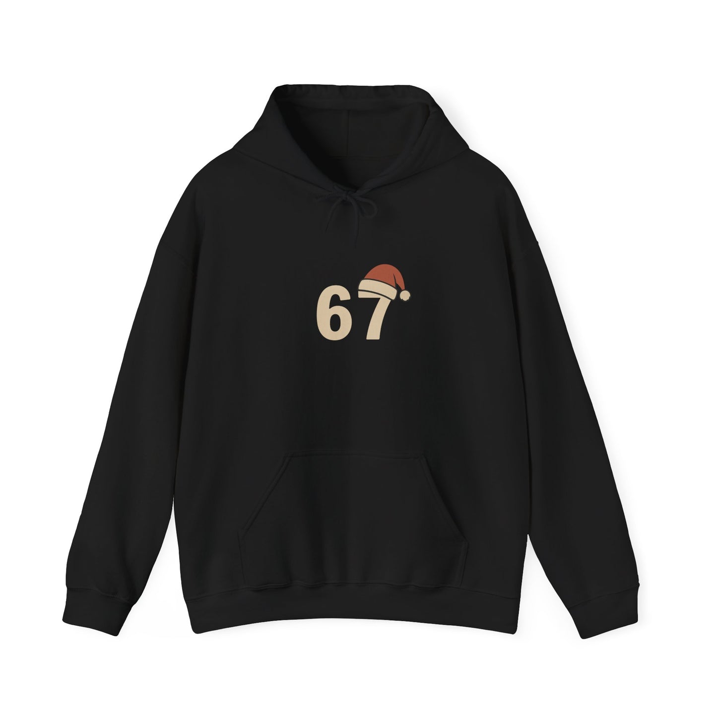 6 7 Santa Hat Hoodie — Minimal Holiday Christmas Hoodie
